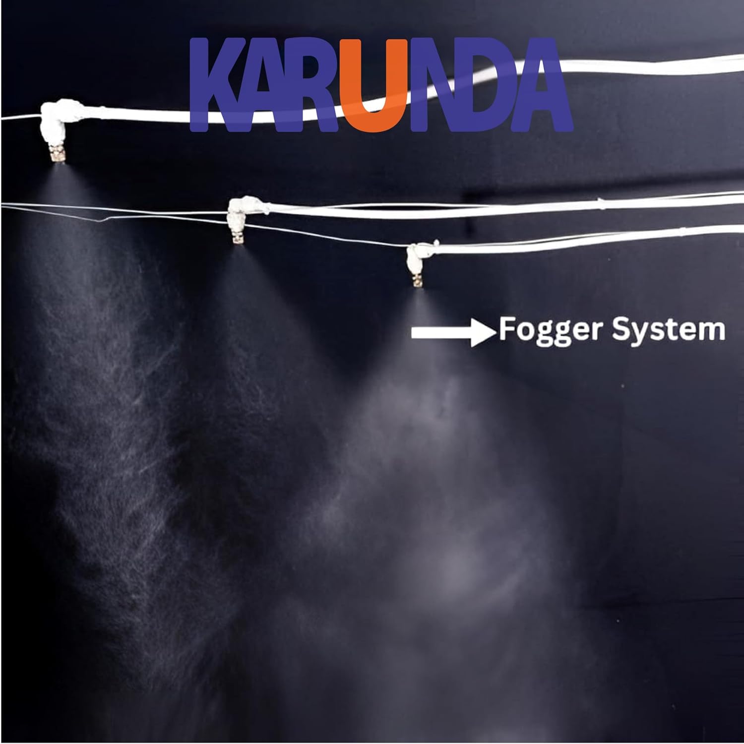 KARUND Fogger System Kit with 10 nozzles 15m Pipe for Dairy Farms, Restaurants, Cafes and Outdoor Spaces Misting Kit with Full Accessories