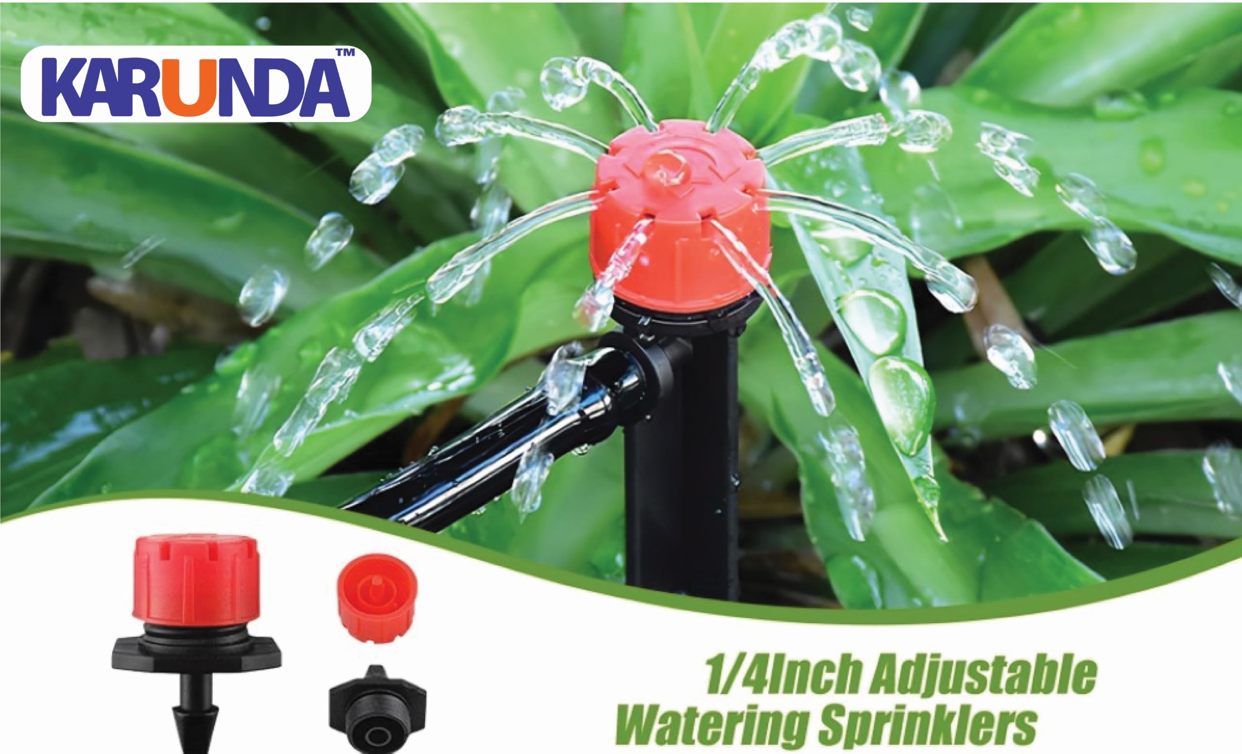 Adjustable 8 Hole Red Hat Dripper for Drip Irrigation | 360° Micro Sprinkler Water Dripper | Water-Saving Garden Watering Emitters for Pots, Nursery, Garden, Greenhouse & Agriculture