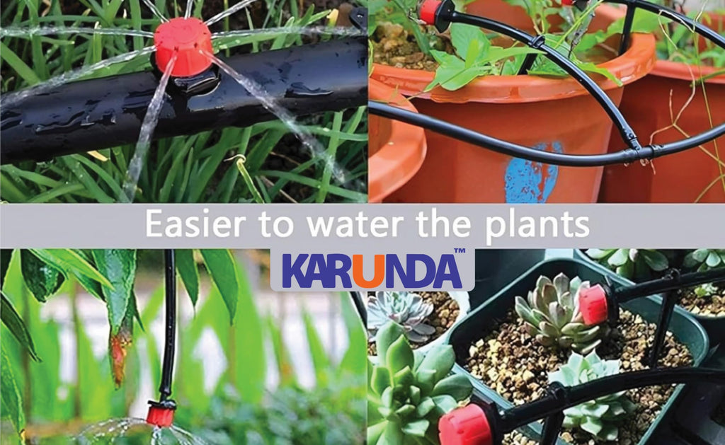Adjustable 8 Hole Red Hat Dripper for Drip Irrigation | 360° Micro Sprinkler Water Dripper | Water-Saving Garden Watering Emitters for Pots, Nursery, Garden, Greenhouse & Agriculture