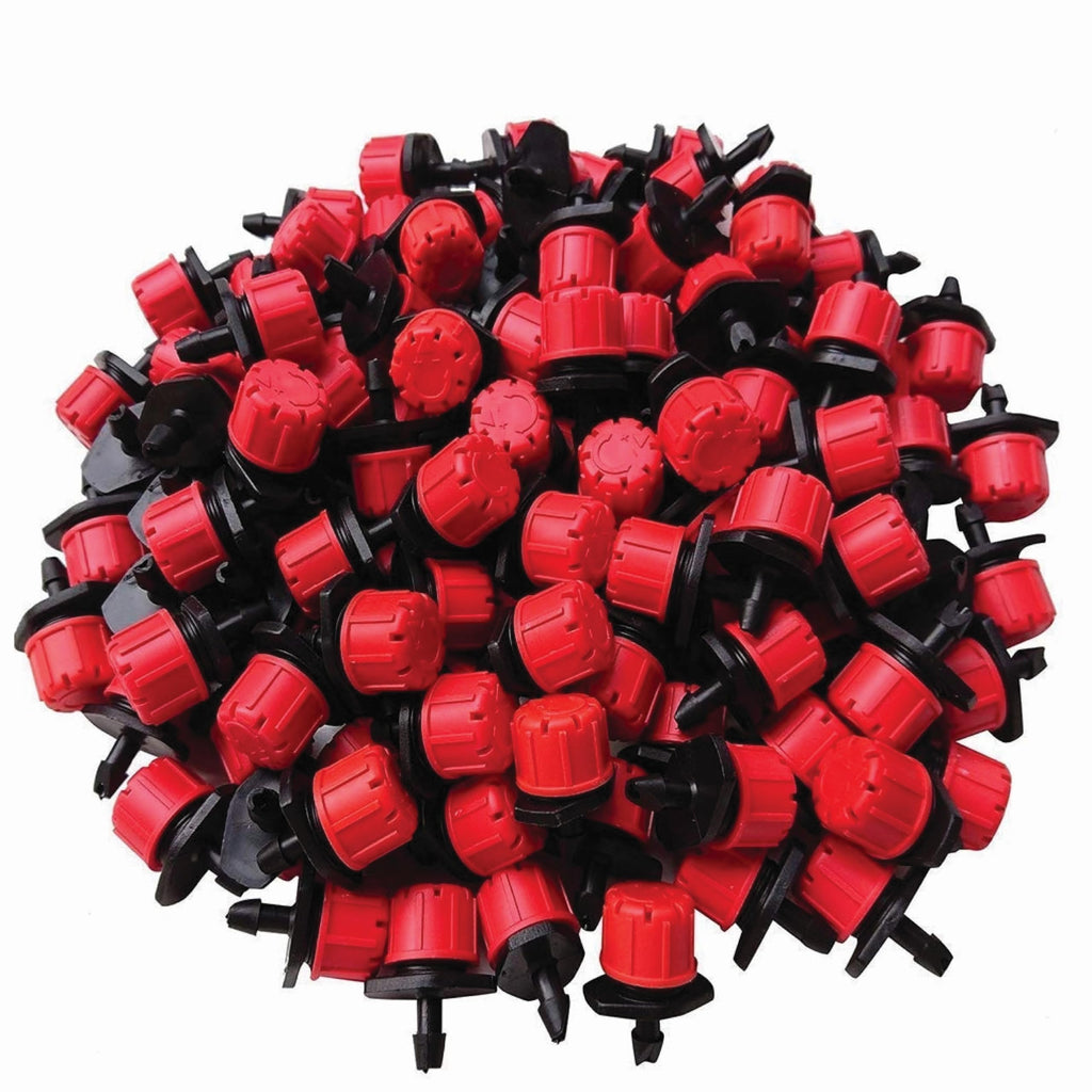 Adjustable 8 Hole Red Hat Dripper for Drip Irrigation | 360° Micro Sprinkler Water Dripper | Water-Saving Garden Watering Emitters for Pots, Nursery, Garden, Greenhouse & Agriculture