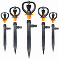 (5pcs) Automat Butterfly Water Sprinkler with Mounting Stick,360 Degrees Watering for Agriculture Irrigation Garden, Lawn, Poultry Farm,Greenhouse, Thread 1/2"