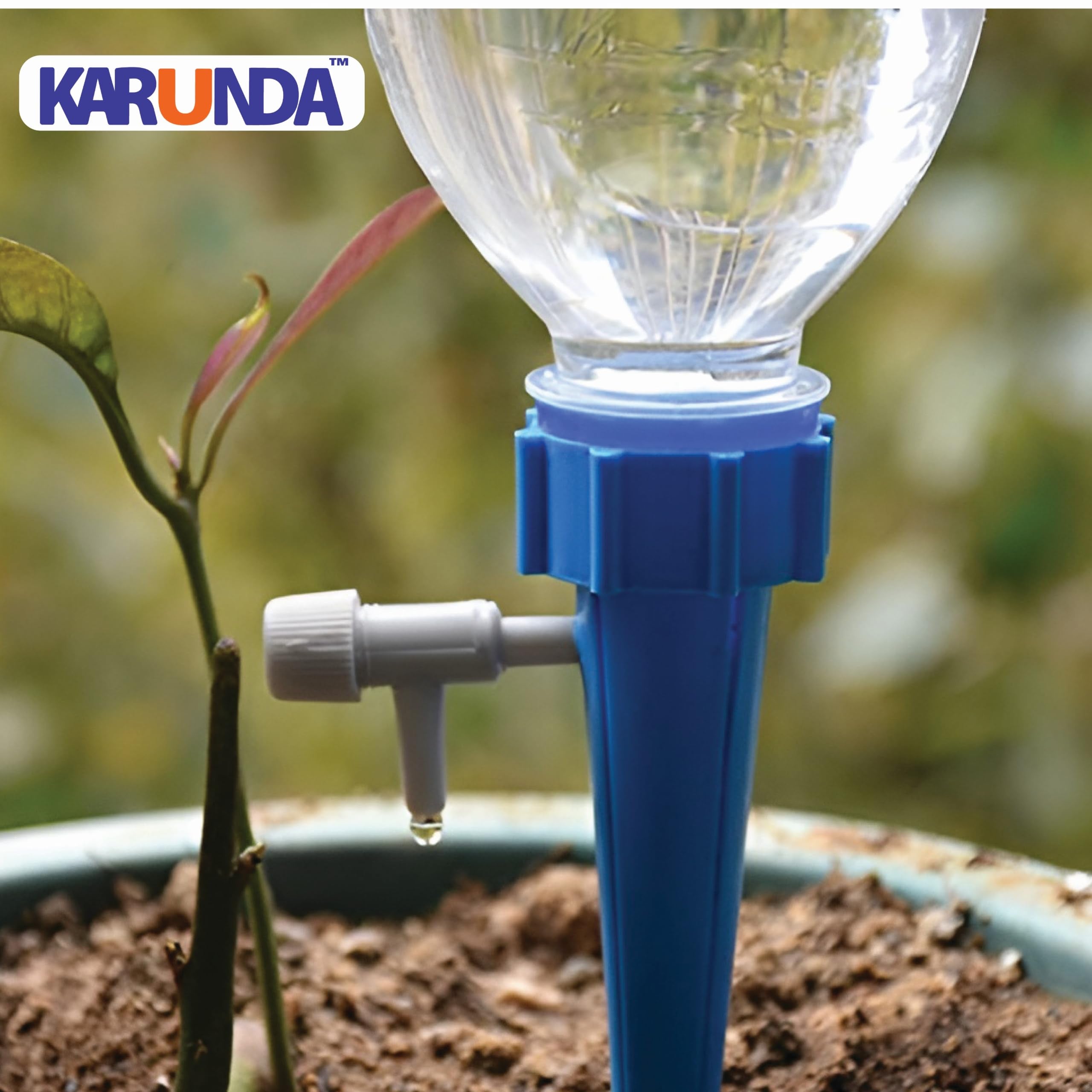 Adjustable Drip Irrigation Spike Dripper | Plant Watering Spike with Flow Control Valve | Automatic Watering Device for Indoor Plants Outdoor Plants Pots Garden (Pack of 6)
